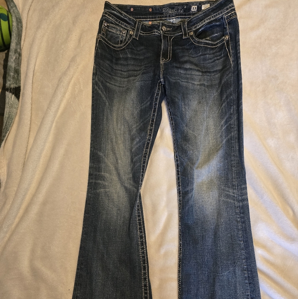 Miss Me Blue Boot Cut Jeans Classic Denim 33" Inseam